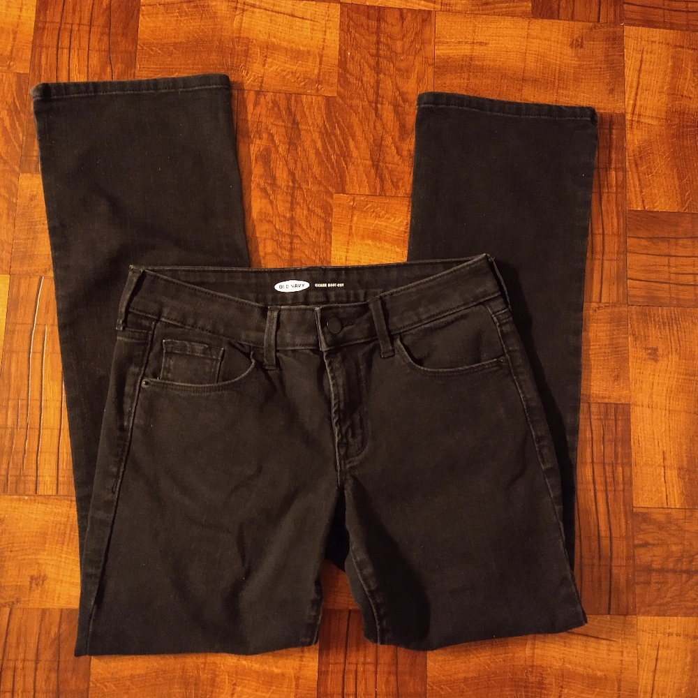 Old Navy Kicker Boot Cut Black Jeans Women's Size 4 Petite